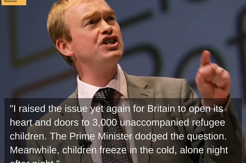 Tim Farron speaking on unaccompanied refugees